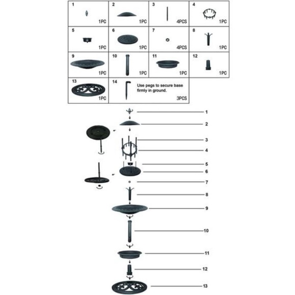Amazing Plastic Birdbath Bird Feeder with Planter for Garden Lawn Backyard Patio - Picture 3 of 7